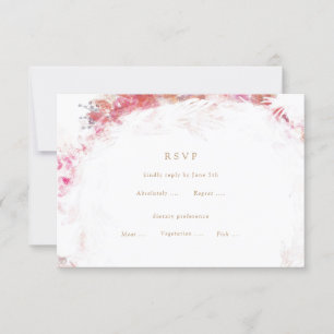 Fleurs roses de printemps romantiques Mariage RSVP