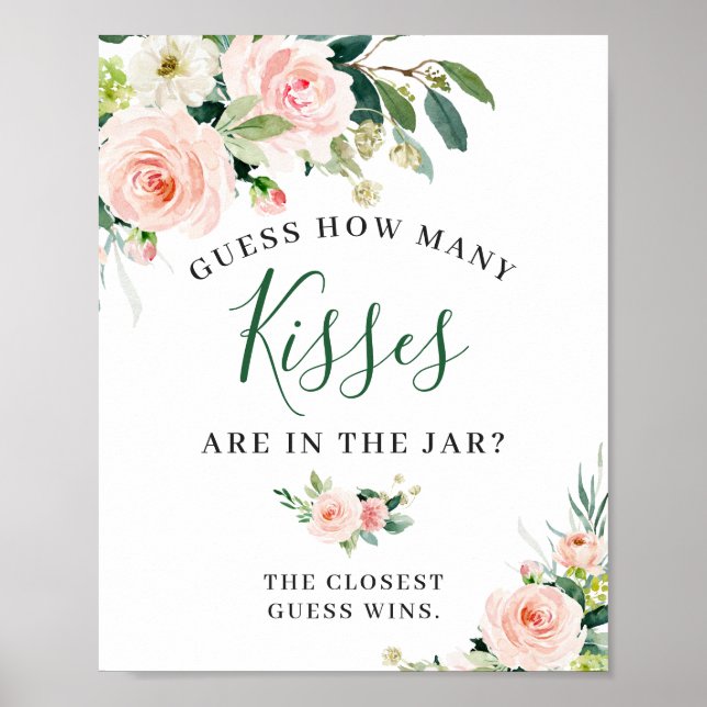 Fleurs Roses Élégantes Affiche de Signe Floral (Devant)