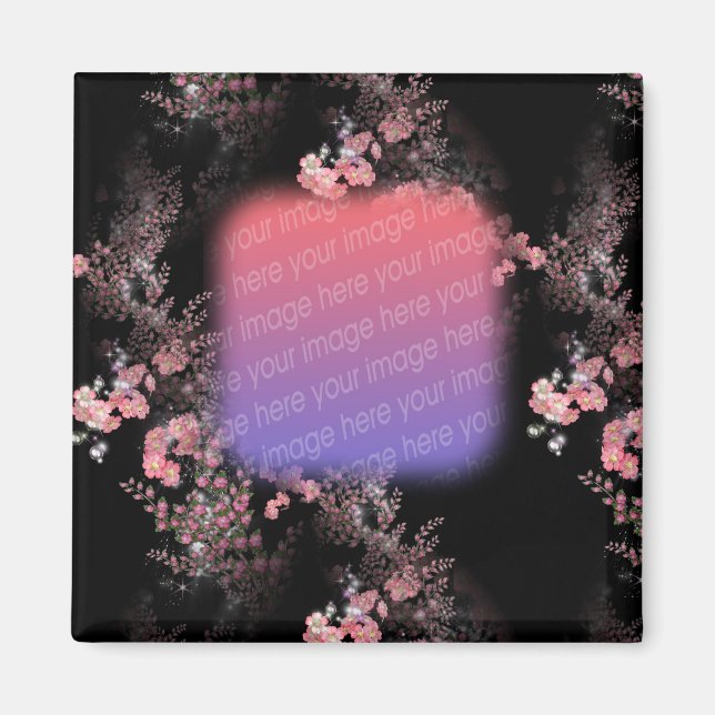 Fleurs roses Élégantes Votre Aimant Photo (Devant)