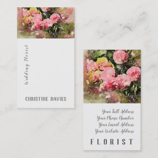 Fleurs roses, épousant le carte de visite de
