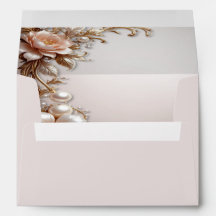 Fleurs roses et blanches douces Perles Enveloppe