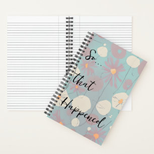 Fleurs roses et blanches rétro cahier personnalisé