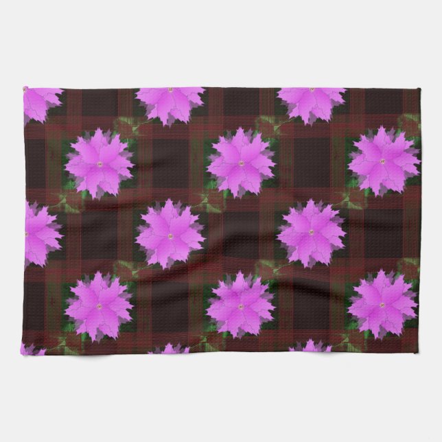 Fleurs roses et cellules rouges. Serviettes de cui (Horizontal)