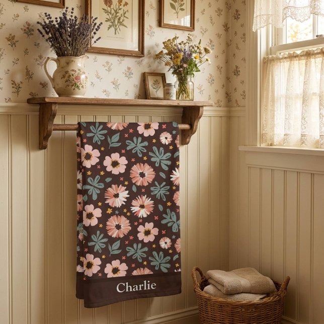 Fleurs roses et marron personnalisées (Créateur téléchargé)