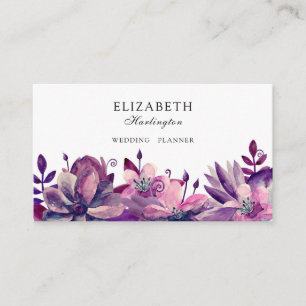 Fleurs roses et violettes. Carte Florals. Botaniqu