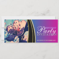 Fleurs roses Invitations de fête d'anniversaire