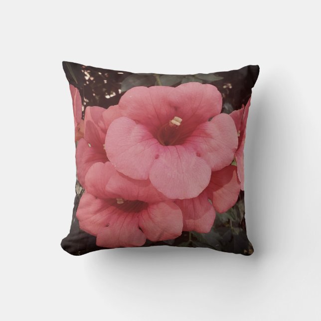 Fleurs roses Jeter Coussin (Recto)