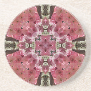Fleurs roses Kaleidoscope Dessous de verre floral