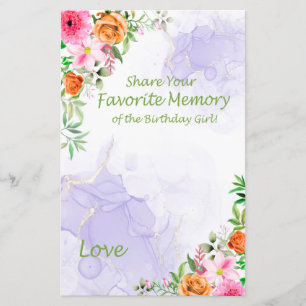 Fleurs roses Mémoire préférée de la fille d'annive