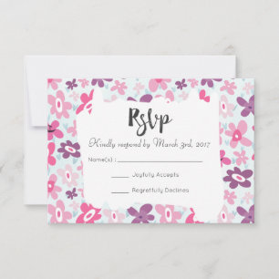 Fleurs roses mignonettes Mariage Whimsical RSVP
