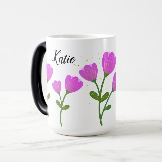 Fleurs roses Mug personnalisé (Devant gauche)