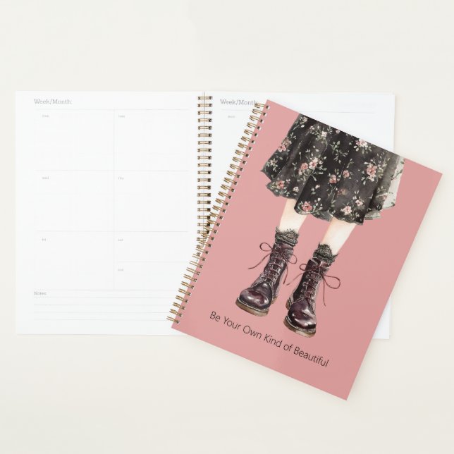 Fleurs roses noires Jupe Bottes (Devant avec enveloppe)