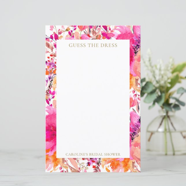 Fleurs roses personnalisées Devinez la robe jeu nu (Debout devant)