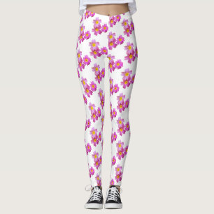 Fleurs roses Photo personnalisées Leggings