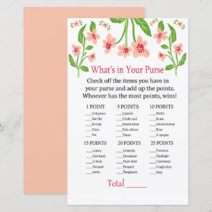 Fleurs roses Qu'y a-t-il dans votre sac à main