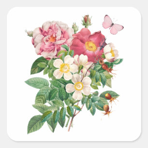 Fleurs Roses Roses Vintage Autocollants