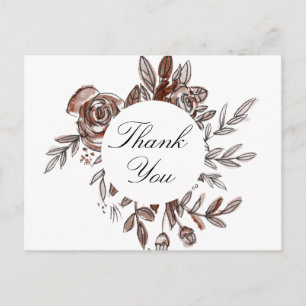 fleurs roses rousses merci carte postale