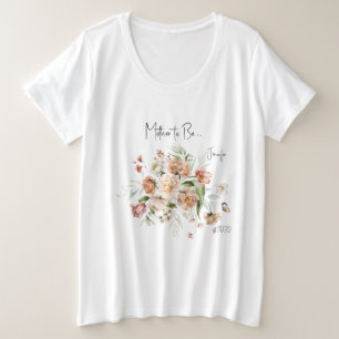 Fleurs roses saumon, future maman, Baby shower pou