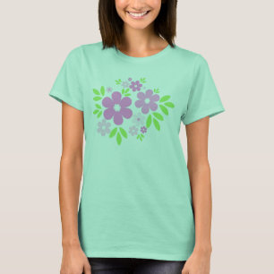 Fleurs roses sur le noir - T-shirt