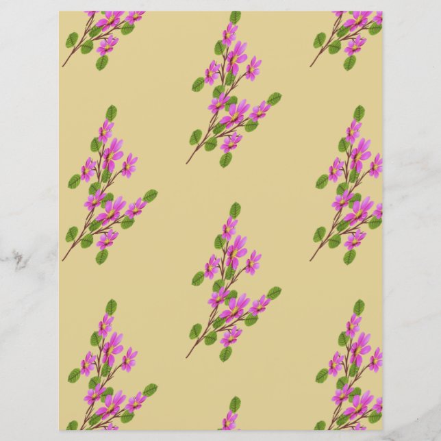 Fleurs roses sur une branche (Devant)