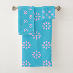 Fleurs roses turquoise Boho Motif esthétique