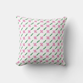 Fleurs roses Vert Feuille Motif Coussin