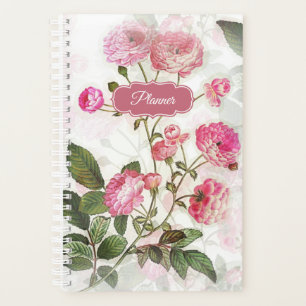 Fleurs roses Vintage Floral Planificateur