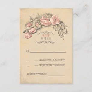 Fleurs roses vintages couronne mariage chic RSVP