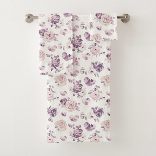 Fleurs roses violettes & Cœurs   (En situation)