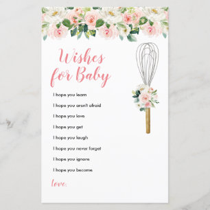 Fleurs roses Voeux pour Bébé Vert Floral