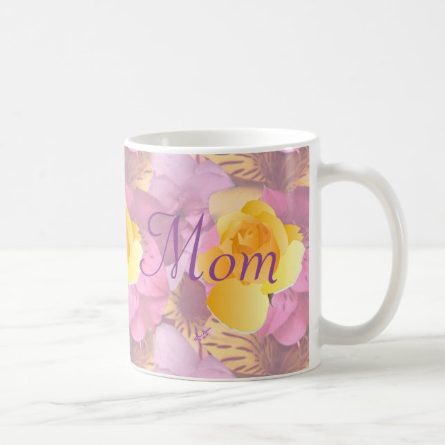 Fleurs roses Yellow Rose Maman Mug (Droite)