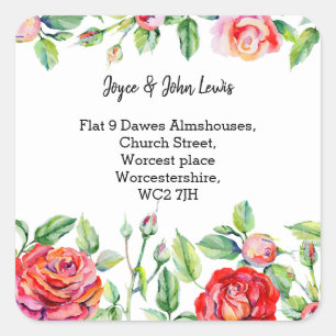 fleurs rouges Changement de étiquette de adresse