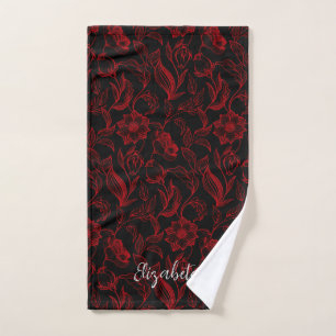 Fleurs rouges gothiques sur noir