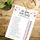 Fleurs Rouges Il A Dit Qu'Elle A Dit Jeu | Personn<br><div class="desc">Belle conception que vous pouvez facilement customiser. Vous pouvez jouer avec elle dans une nuptiale,  une bachelorette,  une lingerie ou un baby shower; ajoutez vos mots ou phrases personnalisés.</div>