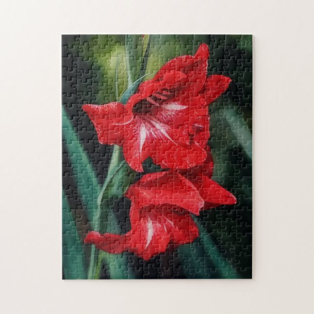Fleurs rouges Jardin Art Puzzle floral (Vertical)