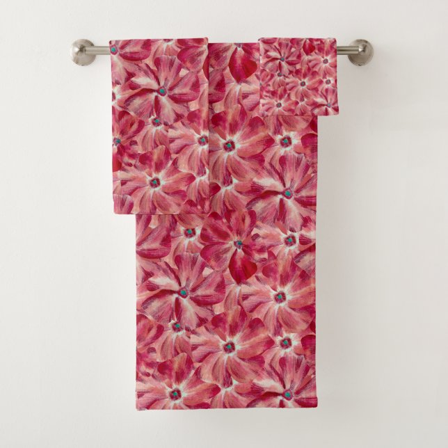 Fleurs rouges modernes aquarelle motif floral (En situation)
