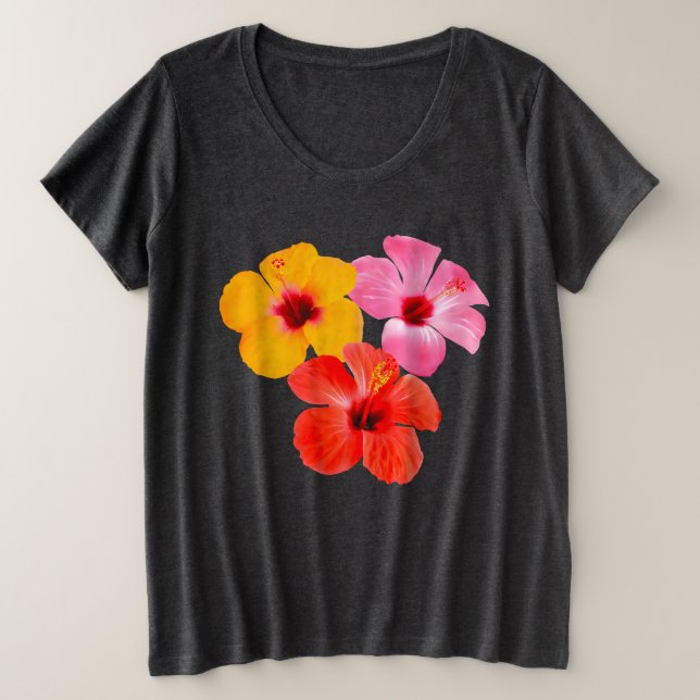 Fleurs rouges Orange rose Hibiscus (Design devant)