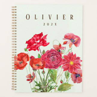 fleurs rouges rose pavot aquarelle peinture