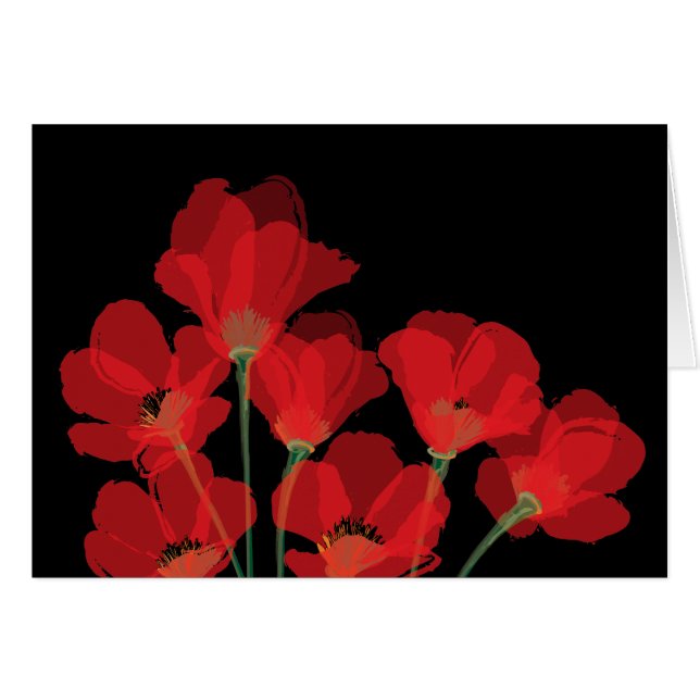 Fleurs Rouges Sur Noir (Devant horizontal)