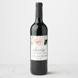 Fleurs rougissantes Étiquettes Mariage du vin