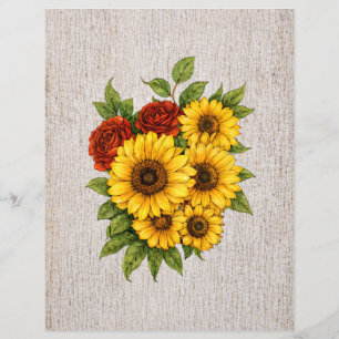 Fleurs rustiques réalistes Découpage et scrapbook 