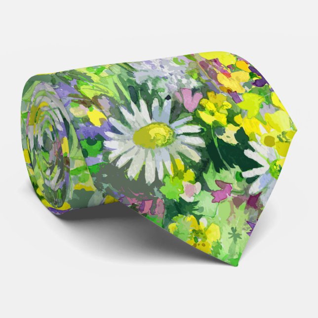 Fleurs sauvages à l'aquarelle artistique cravate (Roulé)