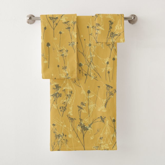 Fleurs sauvages Abstraits modernes moutarde jaune (En situation)