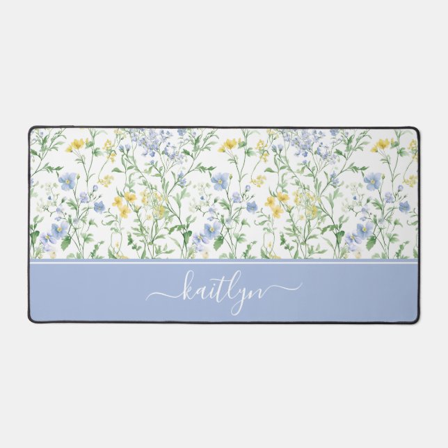 Fleurs sauvages aquarelle bleue (Recto)