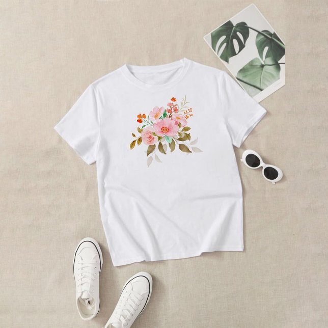 Fleurs sauvages Aquarelle Citation T-shirt (Créateur téléchargé)