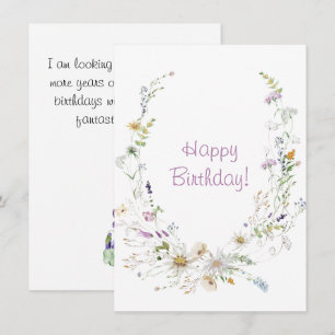 Fleurs sauvages aquarelle de printemps Joyeux Anni