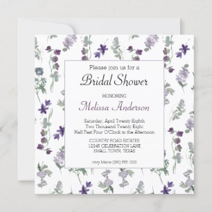 Fleurs sauvages aquarelle Lavande Shower de mariag