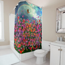 Fleurs sauvages - Arc-en-ciel Rideau de douche