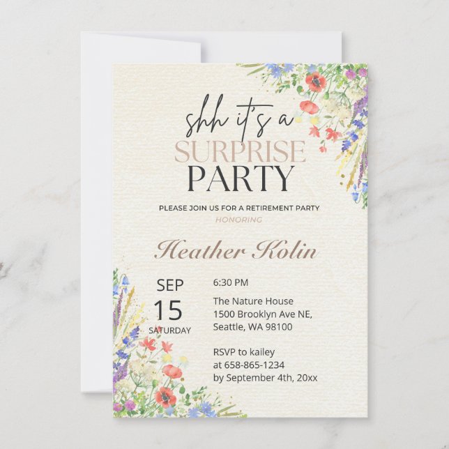 Fleurs sauvages Atteindre photo Modèle de carte de (Devant)