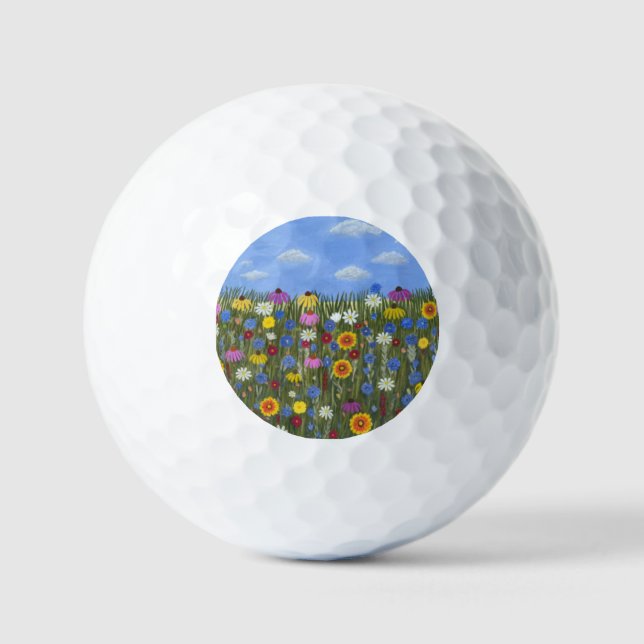 Fleurs sauvages avec balles de golf Marguerites (Recto)